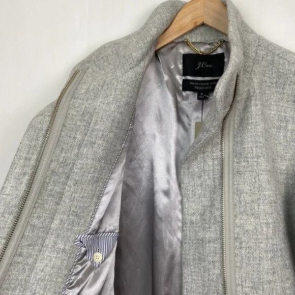 NWT 6 Cocoon Coat Italian Stadium Cloth Wool Heathered Dusk Gray - Picture 6 of 12